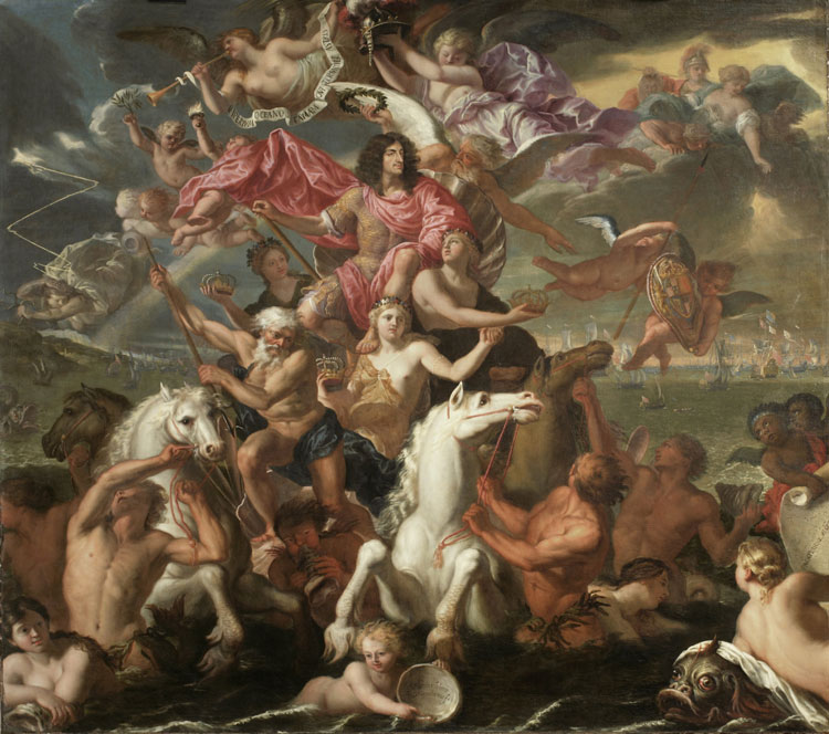 Antonio Verrio. The Sea Triumph of Charles II, c1674. Oil paint on canvas, 224.5 x 231 cm. The Royal Collection Trust / HM Queen Elizabeth II.