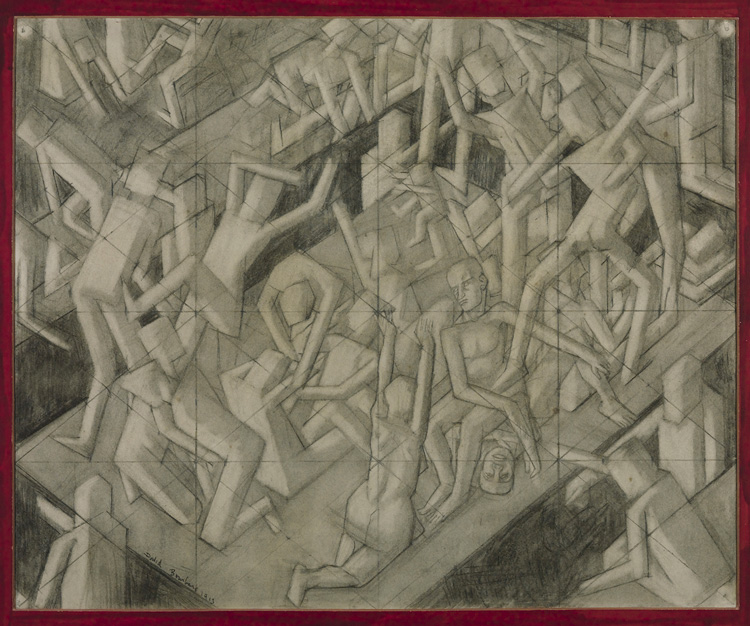 David Bomberg. Study for The Vision of Ezekiel, c1912. Chalk and graphite on paper, 56.5 × 68.6 cm. Tate, London. Presented by the executors of Mrs Helen Bentwich 1972. © Tate.