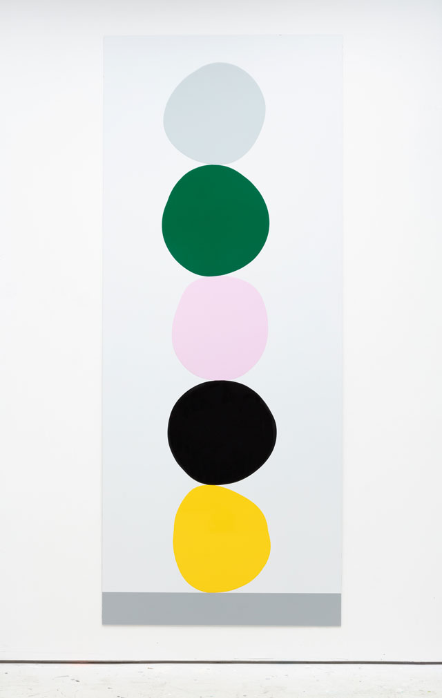 David Batchelor. Multi-Colour Chart 37, 2018. Gloss and spray paint on Dibond, 291 x 118 x 3 cm. Photo: Lucy Dawkins. Courtesy of the Artist and Ingleby, Edinburgh.