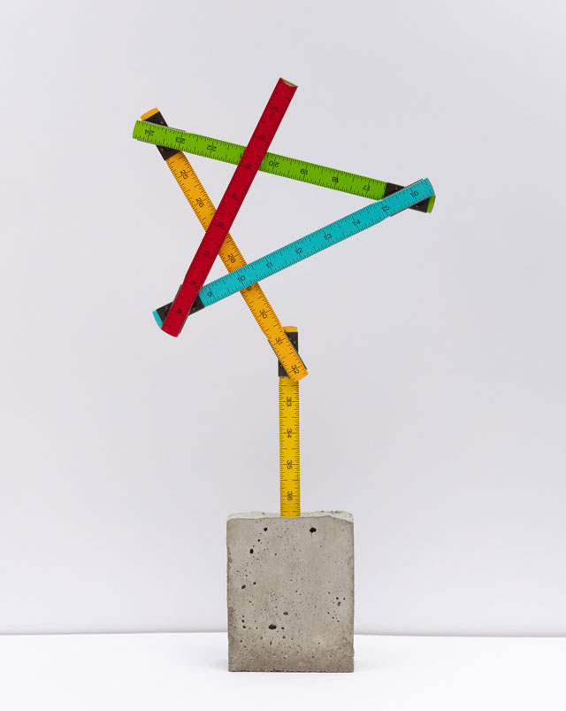 David Batchelor. Alt-Concreto 18, 2018. Wooden ruler and concrete, 47.5 x 24 x 5 cm. Photo: Lucy Dawkins. Courtesy of the Artist and Ingleby, Edinburgh.