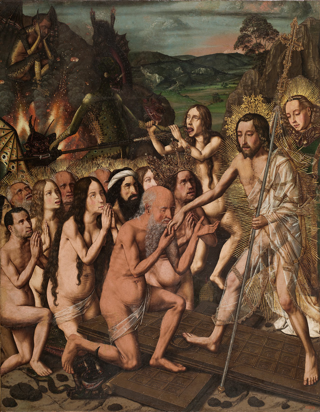 Bartolomé Bermejo. Descent of Christ into Limbo, c1470–5. Oil and gold on pine panel, 88.7 x 69.2 cm. Museu Nacional d'Art de Catalunya, Barcelona. Acquisition, 1914. © Museu Nacional d'Art de Catalunya (2019).