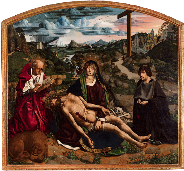 Bartolomé Bermejo. Desplà Pietà, 1490. Oil on poplar panel, 175 × 189 cm. Barcelona Cathedral. © Catedral de Barcelona (Photo: Guillem F-H).