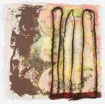Alvaro Barrington, 1968, 2017. Oil and yarn on burlap paper in custom frame,  framed dimensions TBC. Courtesy Galerie Thaddaeus Ropac, London · Paris · Salzburg. © Alvaro Barrington, Photo: Tom Carter, London 2018.