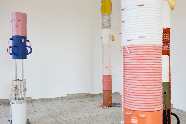 Installation view of Jonathan Baldock: Facecrime, Camden Arts Centre, 2019. Photo: Luke Walker.