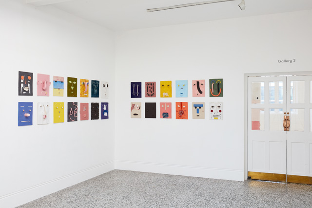 Installation view of Jonathan Baldock: Facecrime, Camden Arts Centre, 2019. Photo: Luke Walker.
