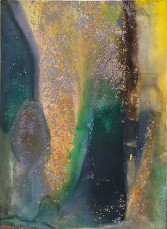 Frank Bowling. Ah Susan Whoosh, 1981. Acrylic paint on canvas, 241.5 x 175 cm. Private collection, London. © Frank Bowling, All Rights Reserved, DACS 2019.