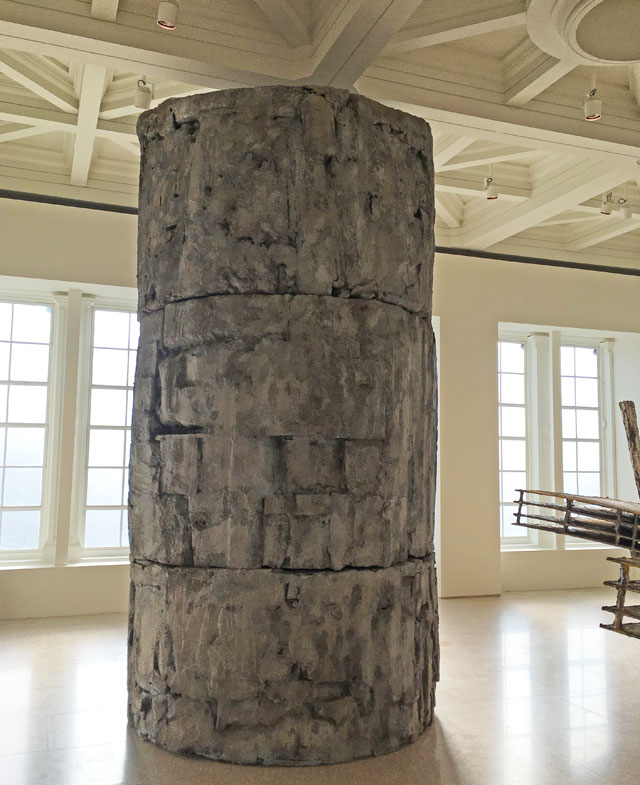 Phyllida Barlow. untitled: barrel; 2018-19. Installation view, cul-de-sac, Royal Academy of Arts. Photo: Veronica Simpson.