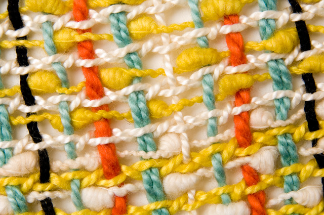 Kitty van der Mijll Dekker, Bauhaus Diploma Piece: multi-coloured woven fabric for cotton bedspread (detail), 1932. Hand-woven cotton. TextielMuseum, Tilburg.