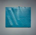 Agostino Bonalumi. Azzurro (Light Blue), 1988. Shaped canvas and vinyl tempera, 130 x 162 cm. Private collection. © ALTO//PIANO – Agostino Osio photography.