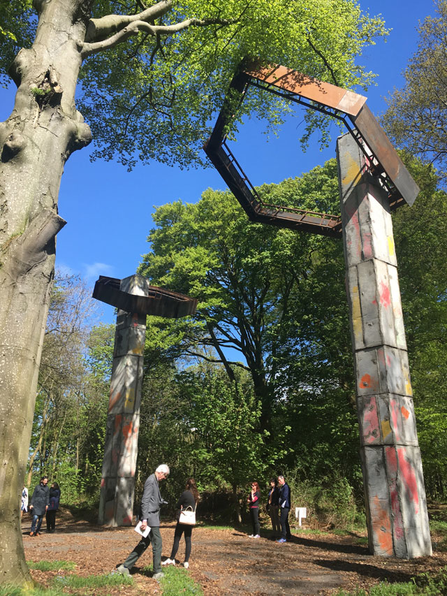 Phyllida Barlow, Quarry, 2018, installation view, Jupiter Artland. Photograph: Veronica Simpson.