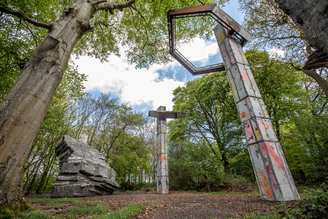 Phyllida Barlow, Quarry, 2018. Photograph: Anna Kunst, courtesy Jupiter Artland.