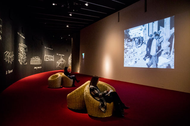 Yto Barrada, Agadir. Installation view, The Curve, Barbican Centre, 2018. Photograph: Tristan Fewings/Getty Images.