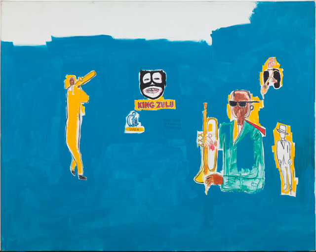 Jean-Michel Basquiat. King Zulu, 1986. Acrylic, wax and felt-tip pen on canvas, 202.5 x 255 cm. Courtesy Museu d’Art Contemporani de Barcelona. © The Estate of Jean-Michel Basquiat. Licensed by Artestar, New York. Photograph: Gasull Fotografia.