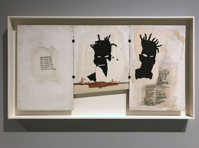 Jean-Michel Basquiat. Self-Portrait, 1981. Installation view, Basquiat: Boom for Real, Barbican Art Gallery, London, 2017. Photograph: Martin Kennedy.