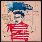 Jean-Michel Basquiat. Untitled (Pablo Picasso), 1984. Oil, acrylic and coloured oilsticks on metal, 90.5 x 90.5 cm. Private collection, Italy. © The Estate of Jean-Michel Basquiat. Licensed by Artestar, New York.