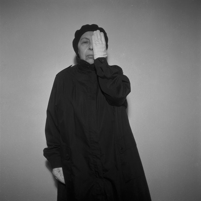 Geta Brătescu. Alteritate (Alterity), 2002/11. Black and white photographs, nine parts. Courtesy Barbara Weiss, Berlin.