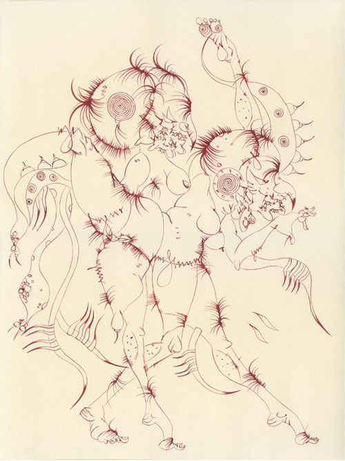 Nina Lola Bachhuber. Untitled, 2014. Ink on paper, 24 x 32 cm.