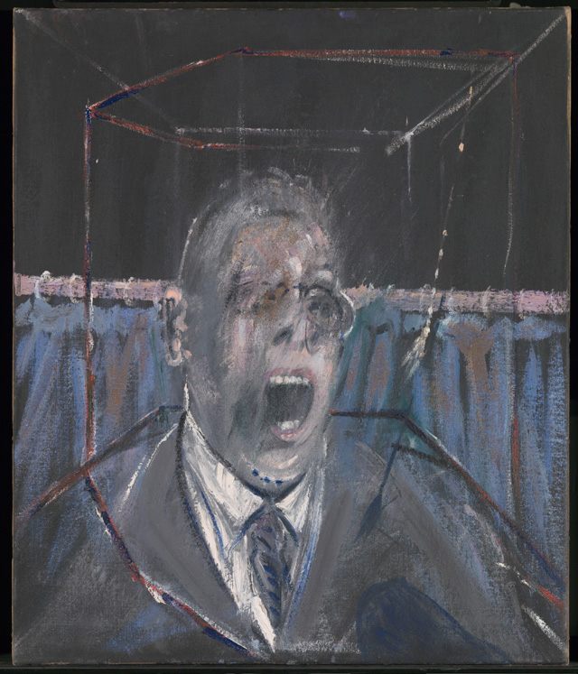 Francis Bacon. Study for a Portrait, 1952. Oil paint and sand on canvas, 66.1 x 56.1 x 1.8 cm. © Estate of Francis Bacon. All Rights Reserved, DACS 2016.