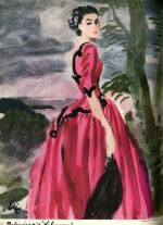 Sketch of Balenciaga “Infanta” evening dress; from Vogue Magazine (September 15, 1939). Carl Erickson/Conde Nast Archive; Conde Nast.