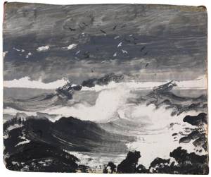 Peder Balke. The Tempest, c1862. Oil on wood panel, 12 x 16.5 cm. © The National Gallery, London.
