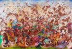 Ali Banisadr. Contact, 2013. Oil on linen, 82 x 120 in.