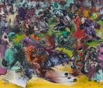 Ali Banisadr. Ran, 2014 (detail 2). Oil on linen, 96 x 180 in.