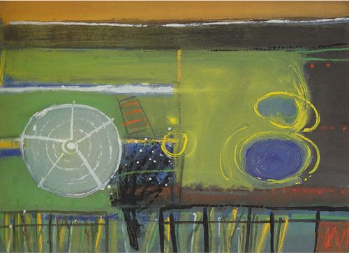 Wilhelmina Barns-Graham. The Garden (Balmungo), 1990. Gouache on paper, 55.7 x 75.8 cm. Courtesy of Art First, copyright Barns-Graham Charitable Trust.