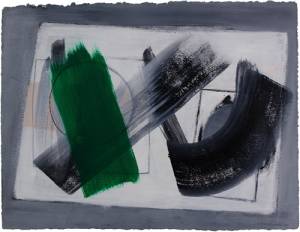 Wilhelmina Barns-Graham. Decision, 2001. Acrylic on paper, 57.5 x 76.4 cm. Courtesy of Art First, copyright Barns-Graham Charitable Trust.