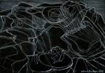 Wilhelmina Barns-Graham. Lava Forms Lanzarote No. 2, 1993. Chalk on black paper, 29.5 x 40.5 cm. Courtesy of Art First, copyright Barns-Graham Charitable Trust.