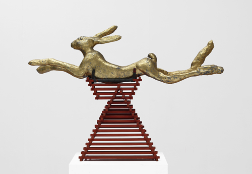 Barry Flanagan. <em>Leaping hare, embellished, 2/3 jan 