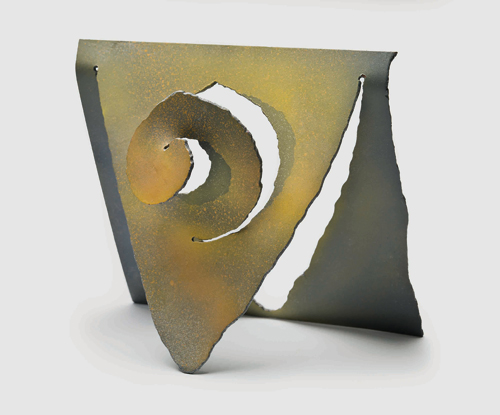 Barry Flanagan. <em>VII 78 the corn's up,</em> 1978. Painted metal, 22.8 x 25.4 x 17.8 cm. Lewis Biggs 