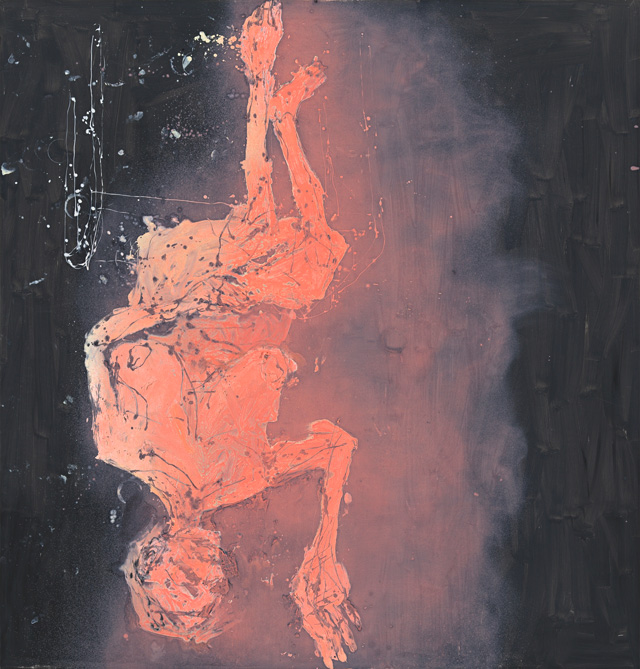 Georg Baselitz. Hotplate fa caldo (Ofenplatte fa caldo), 2015. Oil on canvas, 119 5/16 x 114 3/16 in (303 x 290 cm). © Georg Baselitz. Photograph © Jochen Littkemann. Courtesy White Cube.