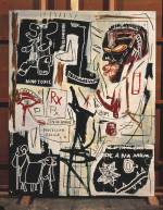 Jean-Michel Basquiat (1960-1988), Melting Point of Ice 1984. Acrylic, oil paintstick, and silkscreen on canvas 86 x 68 in. (218 x 172.7). The Broad Art Foundation