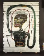 Jean-Michel Basquiat (1960-1988), Flexible 1984. Acrylic and oil paintstick on wood 102 x 75 in. (259 x 190.5 cm). Estate of Jean-Michel Basquiat