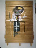 Jean-Michel Basquiat, Gold Griot 1984. Oil and oil paintstick on wood117 x 73 in. (297.2 x 185.4 cm). The Broad Art Foundation, Santa Monica