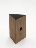 Becky Beasley. Camera II, 2014. Walnut, black lacquer, 17.5 x 12 x 10 cm. Courtesy: Laura Bartlett Gallery, London.