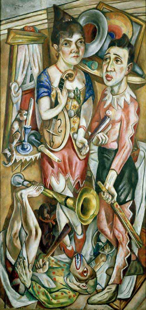 Max Beckmann. Carnival 1920. Oil on canvas, 186.4 x 91.8cm. Courtesy of Tate with assistance from the National Art Collections Fund and Friends of the Tate Gallery and Mercedes-Benz (UK)Ltd 1981. Copyright DACS 2002