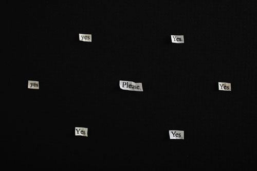 Ellen Bell. Night Murmurs (2), 2011 (detail). Text from various romantic novels & literature including Barbara Cartland & Mills & Boons publications & acid-free glue, 103 x 84.5 x 5 cm