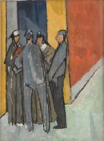 Vanessa Bell. Street Corner Conversation, c1913. Oil on board, 69 x 52 cm. Private Collection. © The Estate of Vanessa Bell, courtesy of Henrietta Garnett.