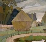 Vanessa Bell. Landscape with Haystack, Asheham, 1912. Oil on canvas, board, 60.32 x 65.72 cm. Smith College Museum of Art, Northampton, Massachusetts. © The Estate of Vanessa Bell, courtesy of Henrietta Garnett.