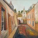 John Bellany. <em>L'Rue Jolie, Brittany</em>, Oil on Canvas, 36 x 36 inches