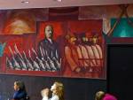 Struggle in the Occident: Carrillo Puerto and Lenin and the Bolshevik Revolution (detail), one of five frescoes by José Clemente Orozco commissioned by Alvin Johnson and installed in 1931 in the New School for Social Research (Room 712).