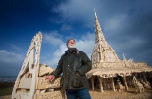 David Best with finished Temple, produced by Artichoke in Derry~Londonderry, March 2015. Photograph: Brian Morrison.