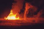 David Best. Temple of Grace, 2014. Burning Man, Black Rock Desert, Nevada, USA. On fire. Photograph: Zipporah Lomax.