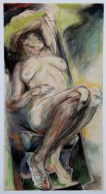 Beth Fisher RSA. <em>Treatment</em>, Vigil Series II, 2005. Drawing, mixed media, 121 cm x 66 cm.