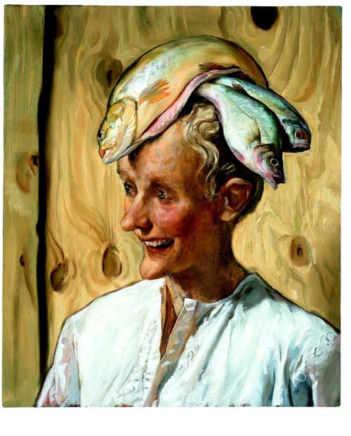 John Currin, The Moroccan, 2001. Oil on canvas 66,04 x 55,88 cm © Centre Pompidou, MNAM, dist.RMN © John Currin © Photo: Georges Meguerditchian