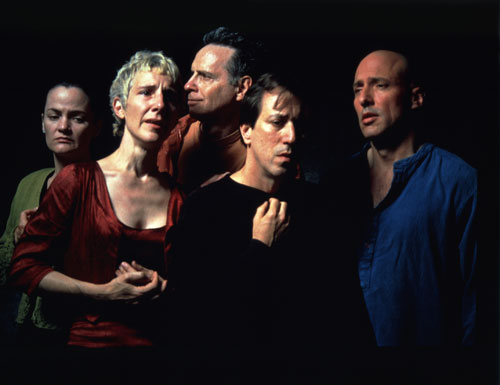 Bill Viola. The Quintet of the Unseen, 2000 (production still). Video installation, colour video rear projection on screen mounted on wall. Projected image size: 140 x 240 cm. Photo: Kira Perov.