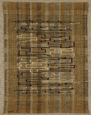 Annie Albers. Black-White-Gold I 1950. Pictorial weaving, 80 x 62.5 cm. Collection the Josef and Annie Albers Foundation. Photo Tim Nighswander.
