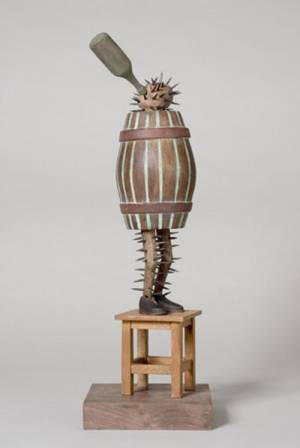 Andràs Böröcz. <em>Barrel-cactus</em>, 2006. Mixed media construction. 15 x 5 x 5 in. Courtesy Adam Baumgold Gallery.