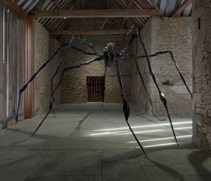 The opening room at Hauser & Wirth Somerset has been transformed into a spider’s lair, a fitting scene to start this exhibition of late etchings by Louise Bourgeois, seen here together for the first time